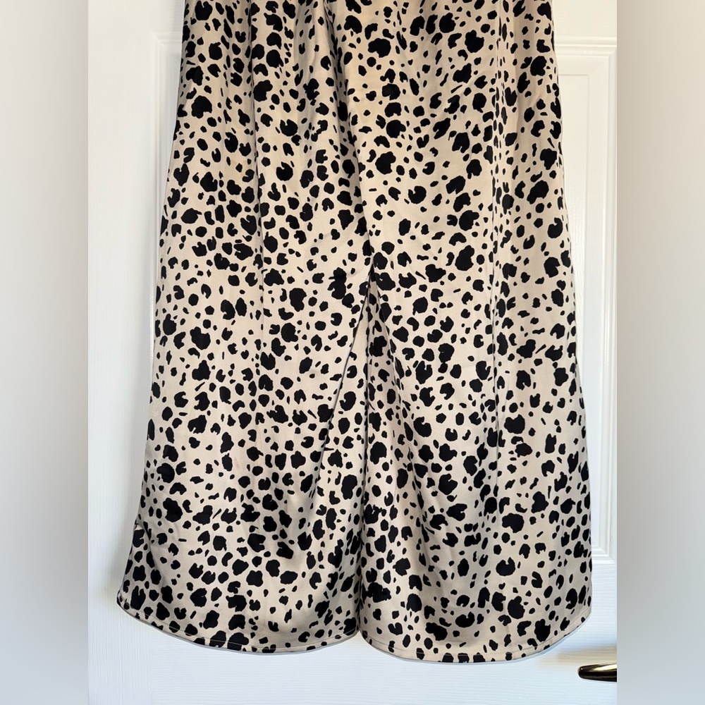 BEACH BUNNY SET Leopard Print Ramsey Slit Leg Wide Pant + Eastyn Tie Tank Top SM - Picture 13 of 16